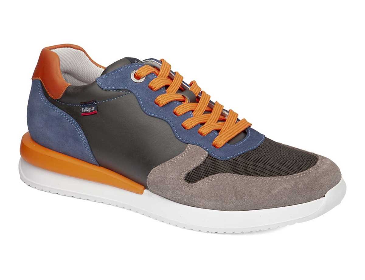 Tenis Callaghan 51103 Moses Hombre Grises Azules Naranjas | PQK2410DI