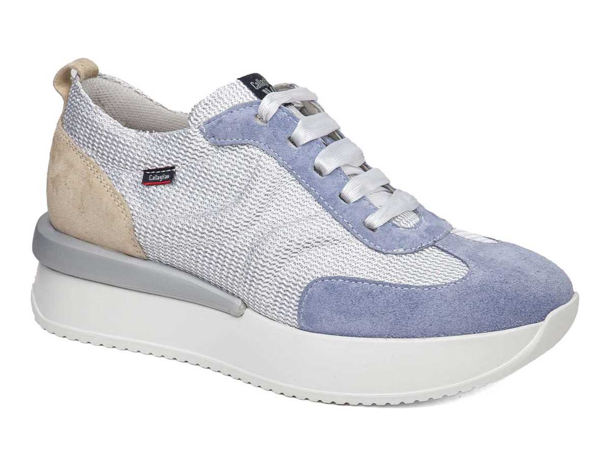 Tenis Callaghan 51200 Dina Mujer Azules Blancos Beige | JCS2783ZQ