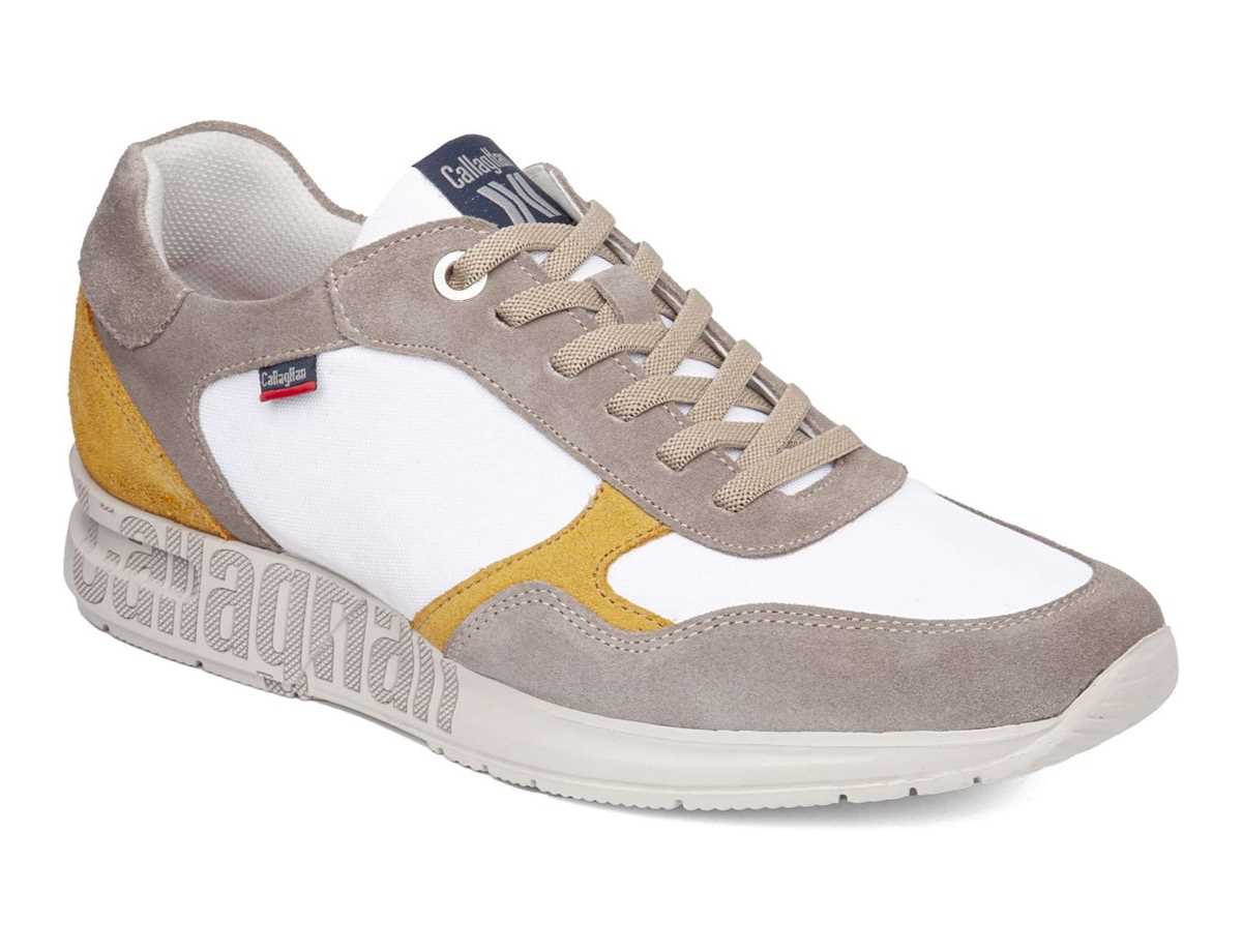 Tenis Callaghan 91324 Goliat S.I.Lase Hombre Grises Blancos Amarillos | KUH681AU