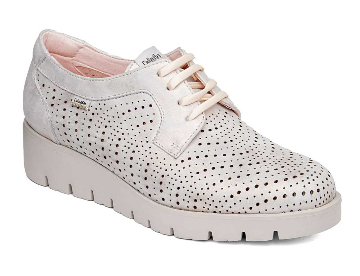 Tenis con Plataforma Callaghan 89891 Haman Mujer Beige Rosas | LNP8573NA