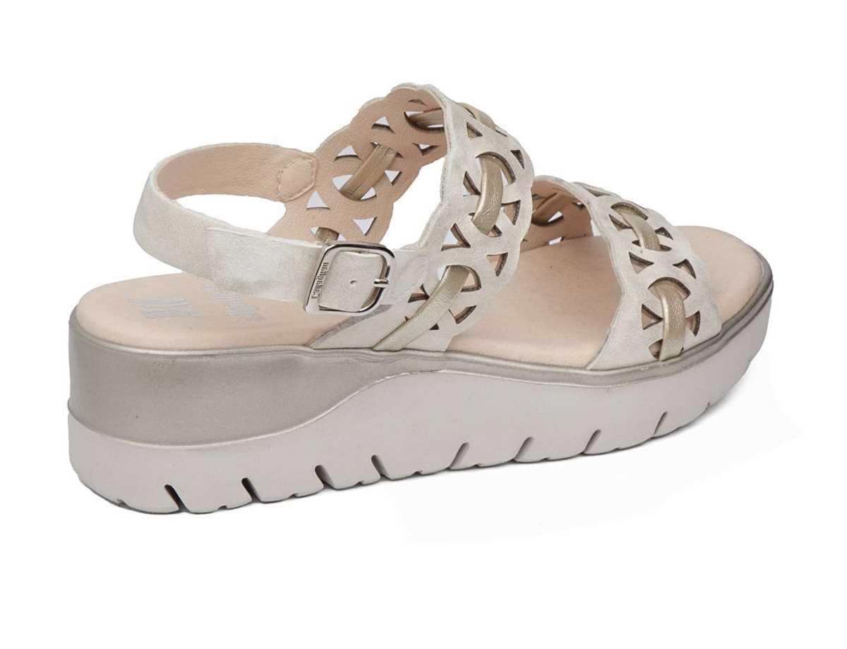 Sandalias Cuña Callaghan 26517 Uwanja Mujer Beige Dorados | FLE9465AJ