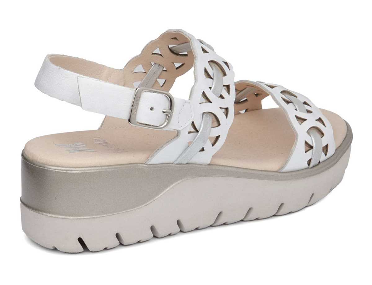 Sandalias Cuña Callaghan 26517 Uwanja Mujer Blancos Plateados | JYY51AR