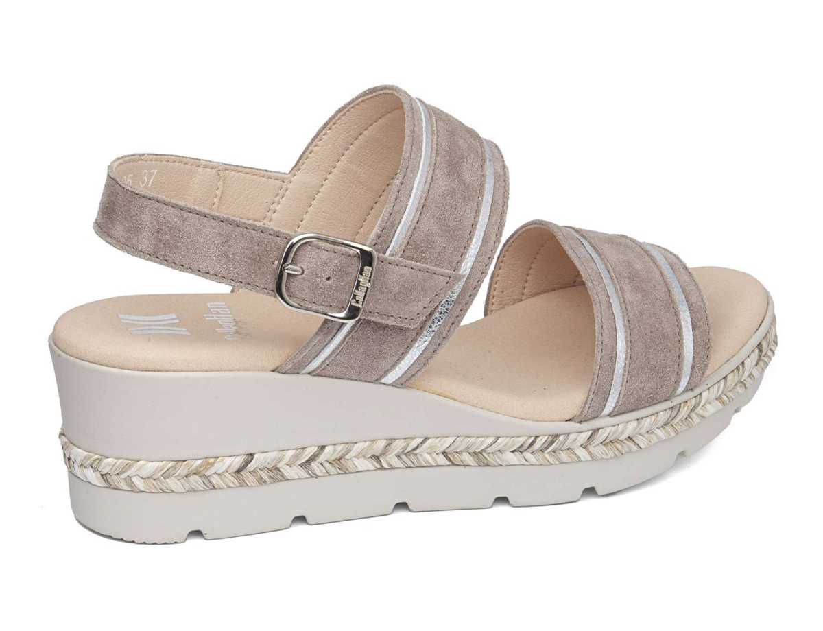 Sandalias Cuña Callaghan 29805 Mara Mujer Beige Plateados | TZB2569KC