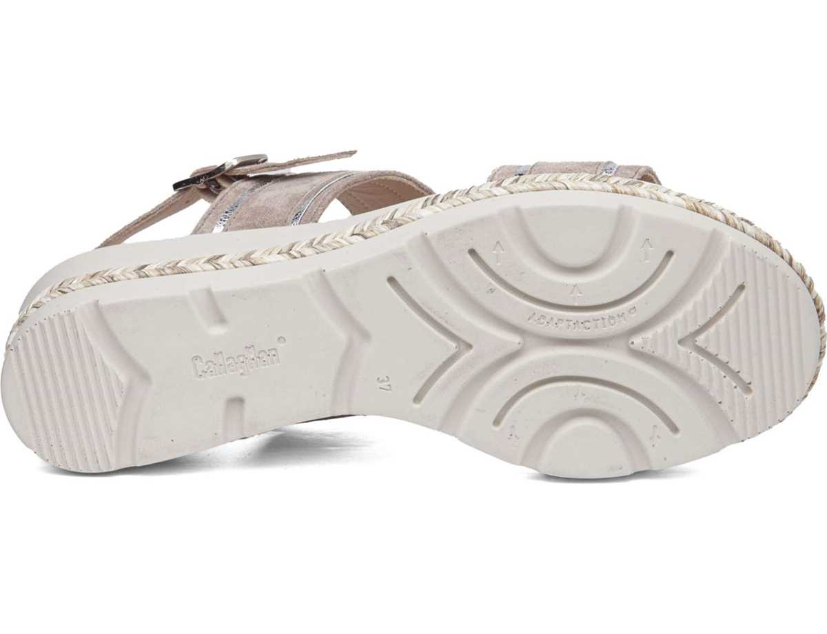 Sandalias Cuña Callaghan 29805 Mara Mujer Beige Plateados | TZB2569KC