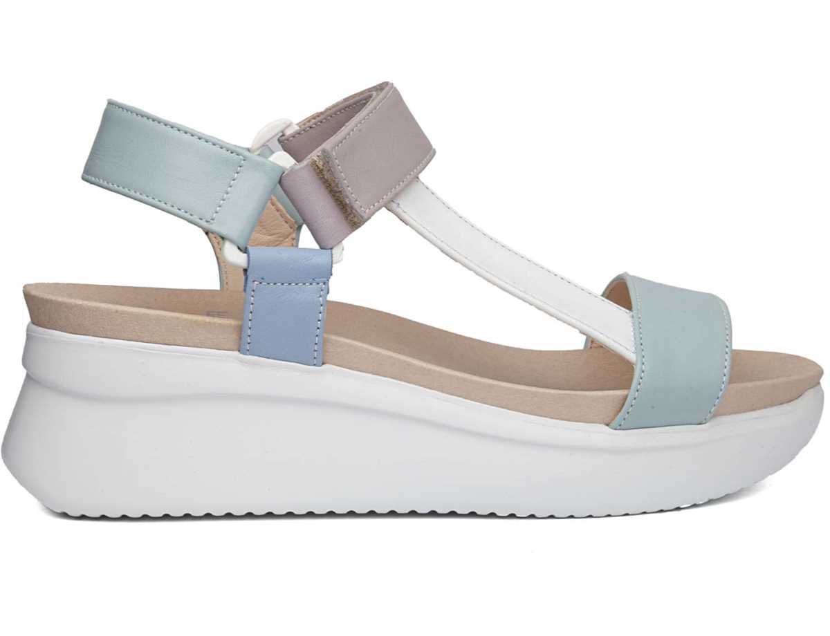 Sandalias Cuña Callaghan 29908 Llana Mujer Verdes Blancos Morados | QNC4369GN