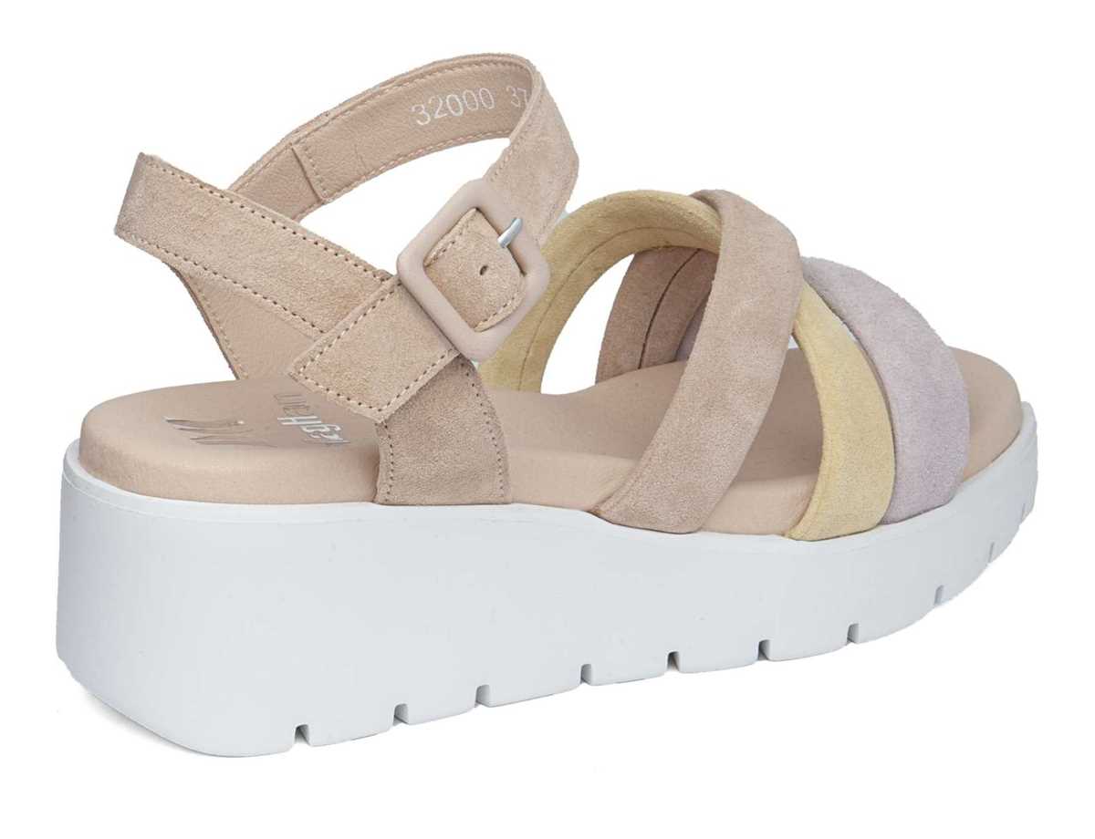 Sandalias Cuña Callaghan 32000 Bera Mujer Morados Amarillos Beige | KTC3883KA