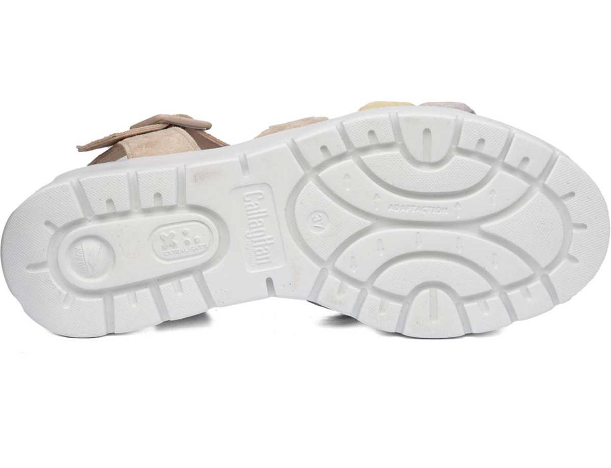 Sandalias Cuña Callaghan 32000 Bera Mujer Morados Amarillos Beige | KTC3883KA