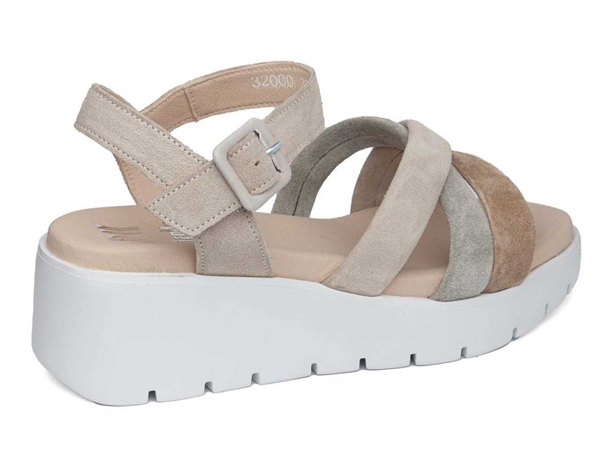 Sandalias Cuña Callaghan 32000 Bera Mujer Beige Verdes Marrom | QEP257MI