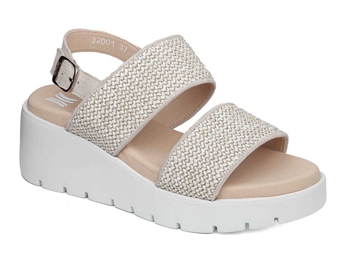 Sandalias Cuña Callaghan 32001 Bera Mujer Marrom Blancos | FJC9981XR