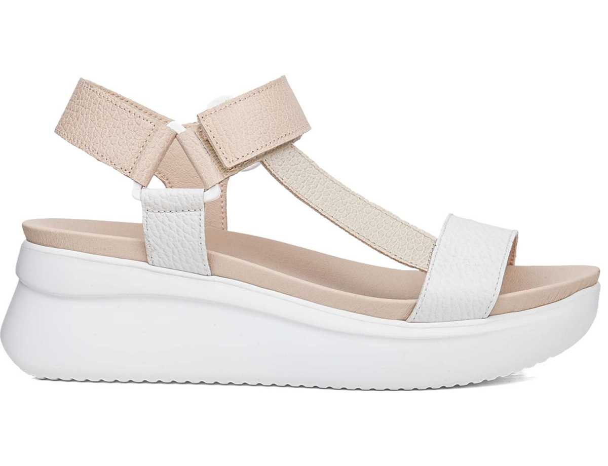 Sandalias de Plataforma Callaghan 29900 Llana Mujer Blancos Beige Rosas | KVL6547KC