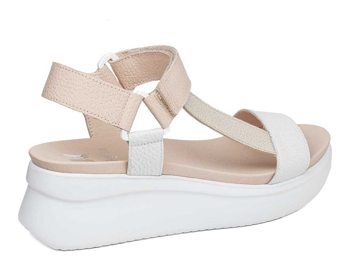 Sandalias de Plataforma Callaghan 29900 Llana Mujer Blancos Beige Rosas | KVL6547KC