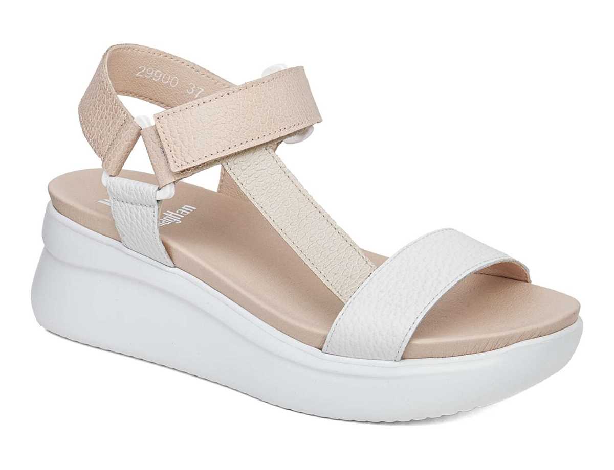 Sandalias de Plataforma Callaghan 29900 Llana Mujer Blancos Beige Rosas | KVL6547KC