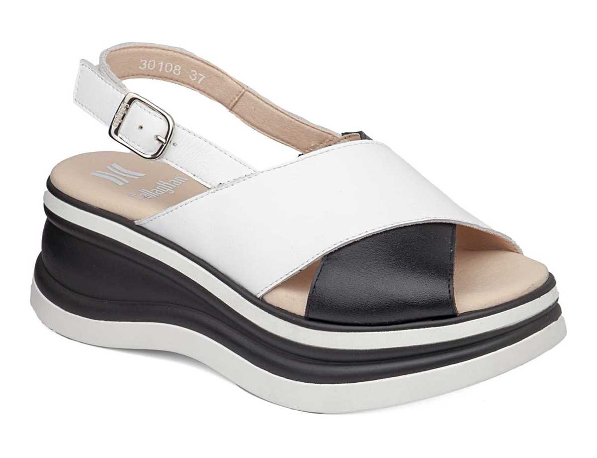 Sandalias de Plataforma Callaghan 30108 Daniela Mujer Blancos Negros | YSG9188RA