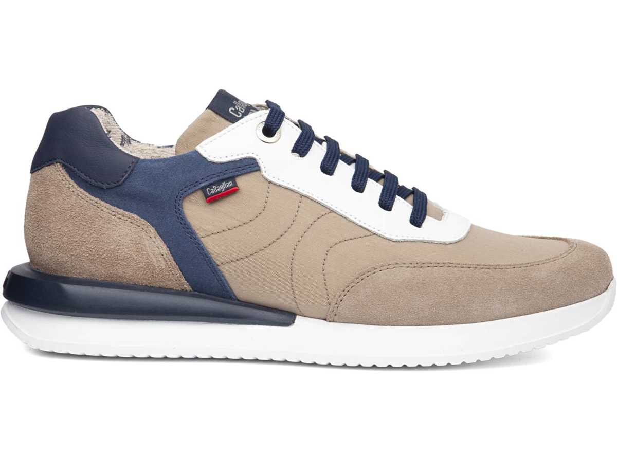 Tenis Callaghan 51100 Moses Hombre Beige Azules | OUS1276VX