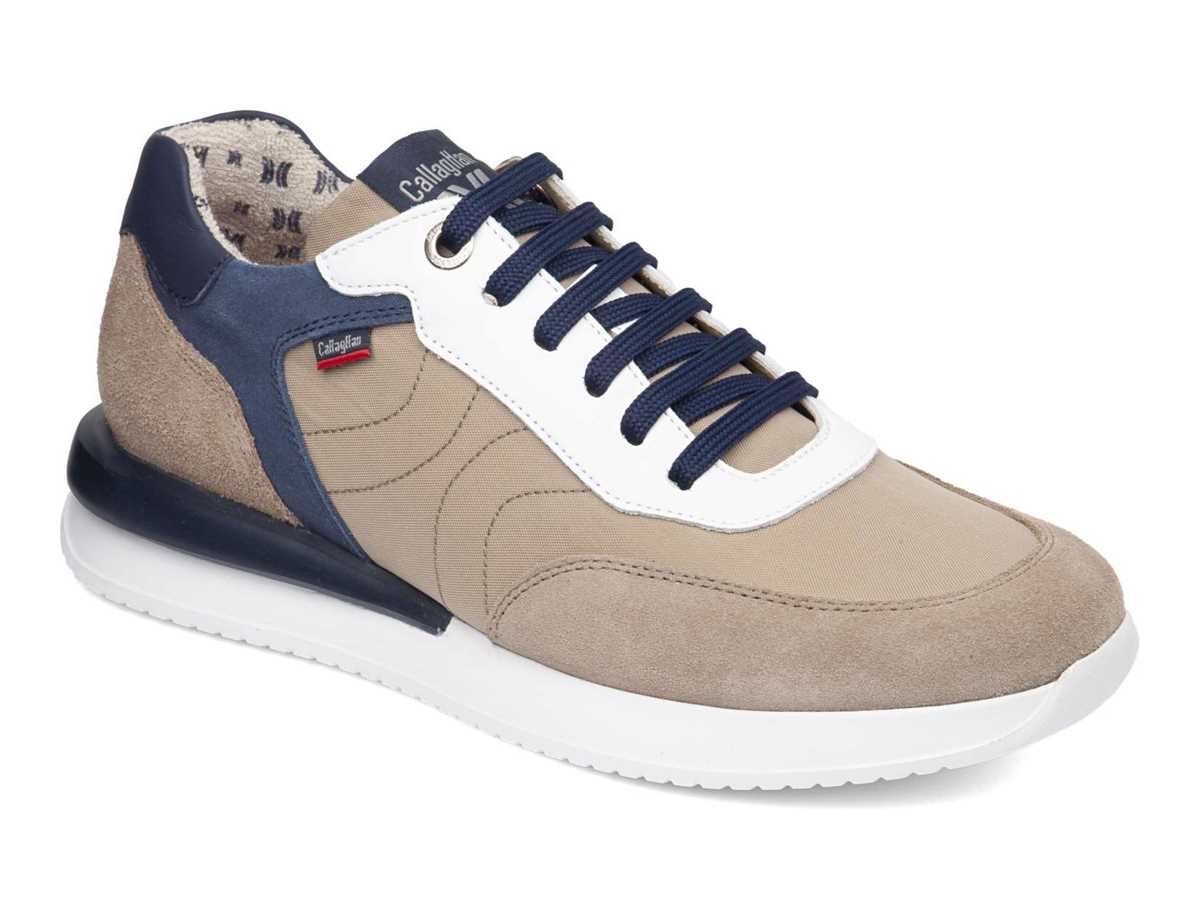 Tenis Callaghan 51100 Moses Hombre Beige Azules | OUS1276VX