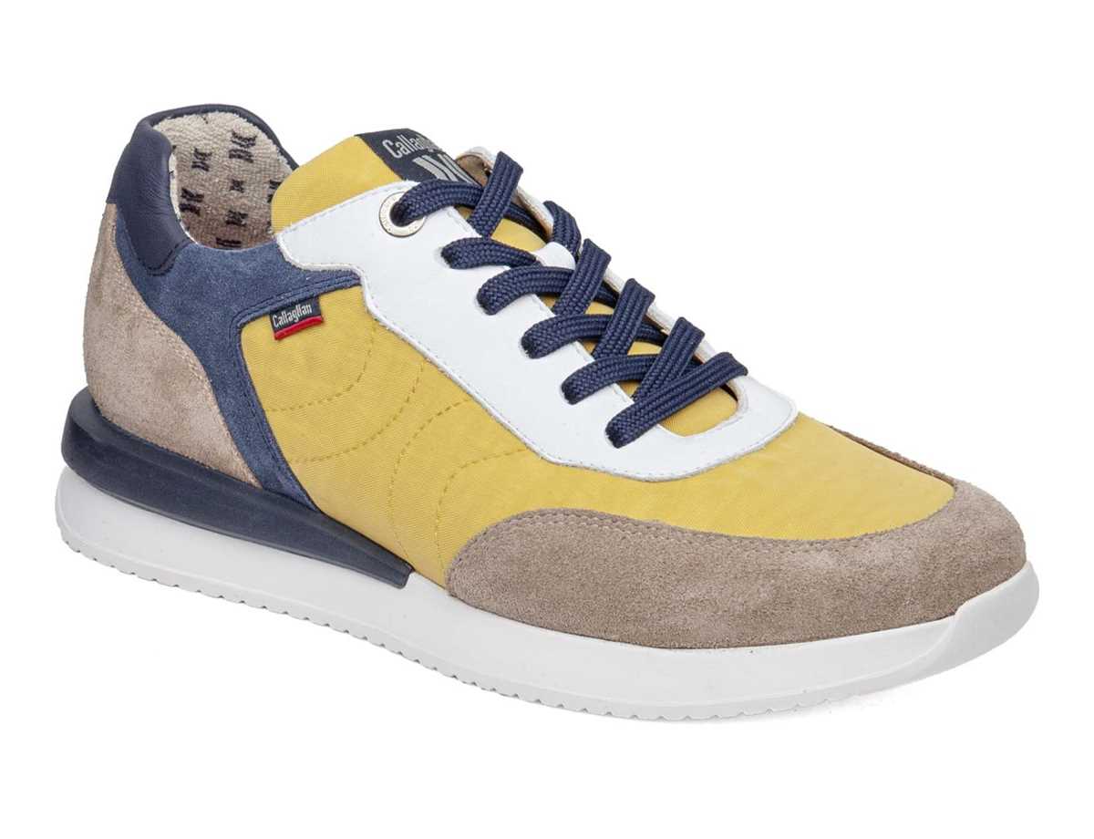 Tenis Callaghan 51100 Moses Hombre Beige Amarillos Azules | TWY1588GV