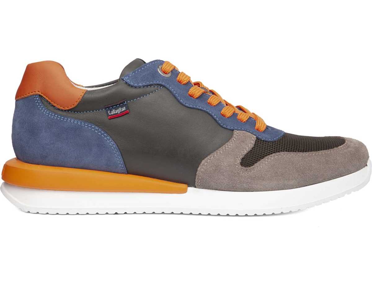 Tenis Callaghan 51103 Moses Hombre Grises Azules Naranjas | PQK2410DI