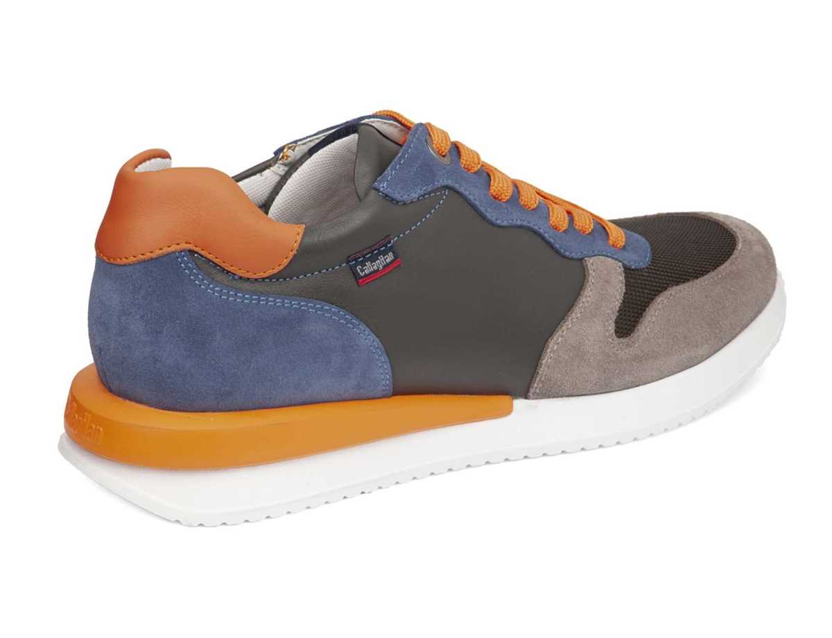 Tenis Callaghan 51103 Moses Hombre Grises Azules Naranjas | PQK2410DI