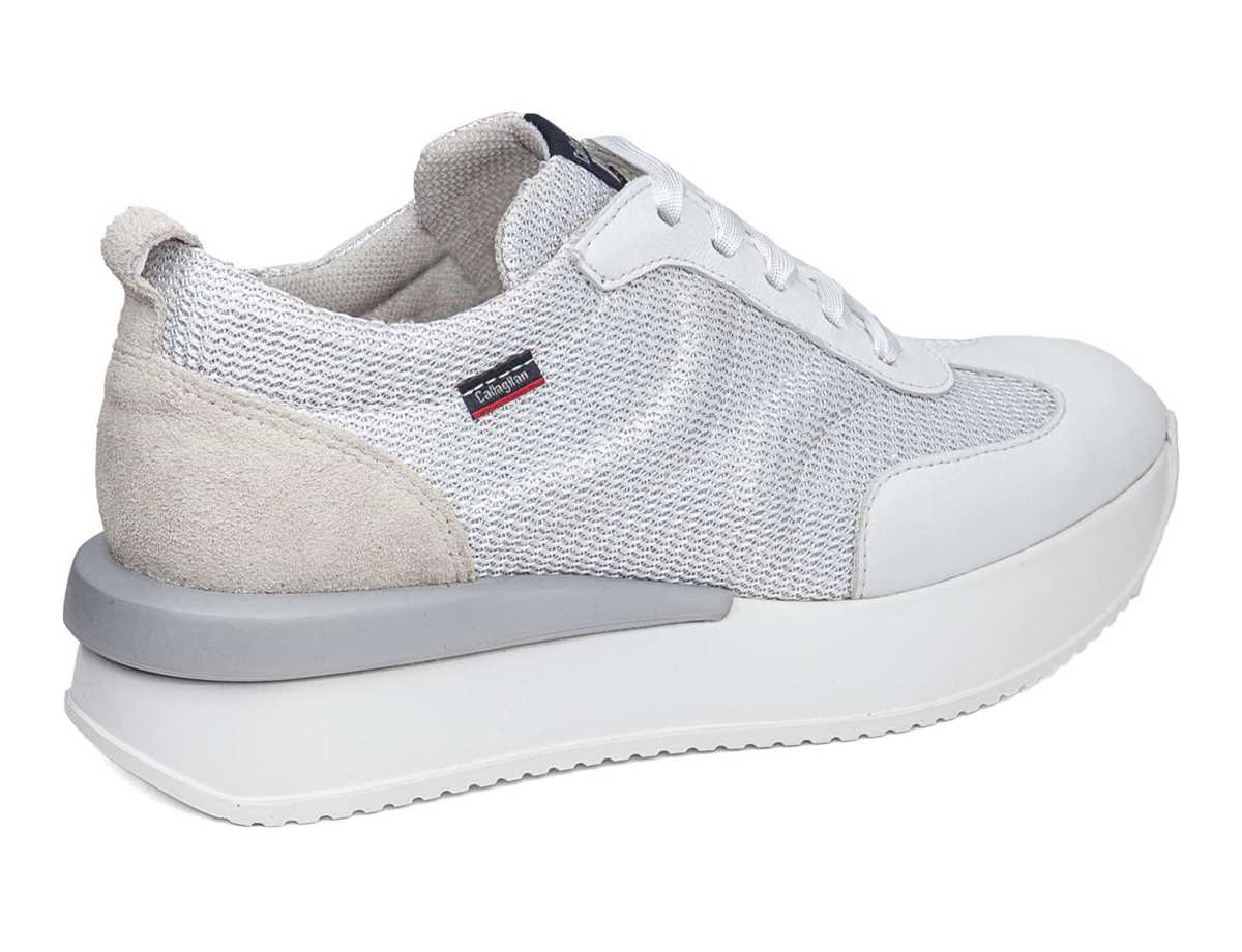 Tenis Callaghan 51200 Dina Mujer Blancos Plateados | ENY5693AC