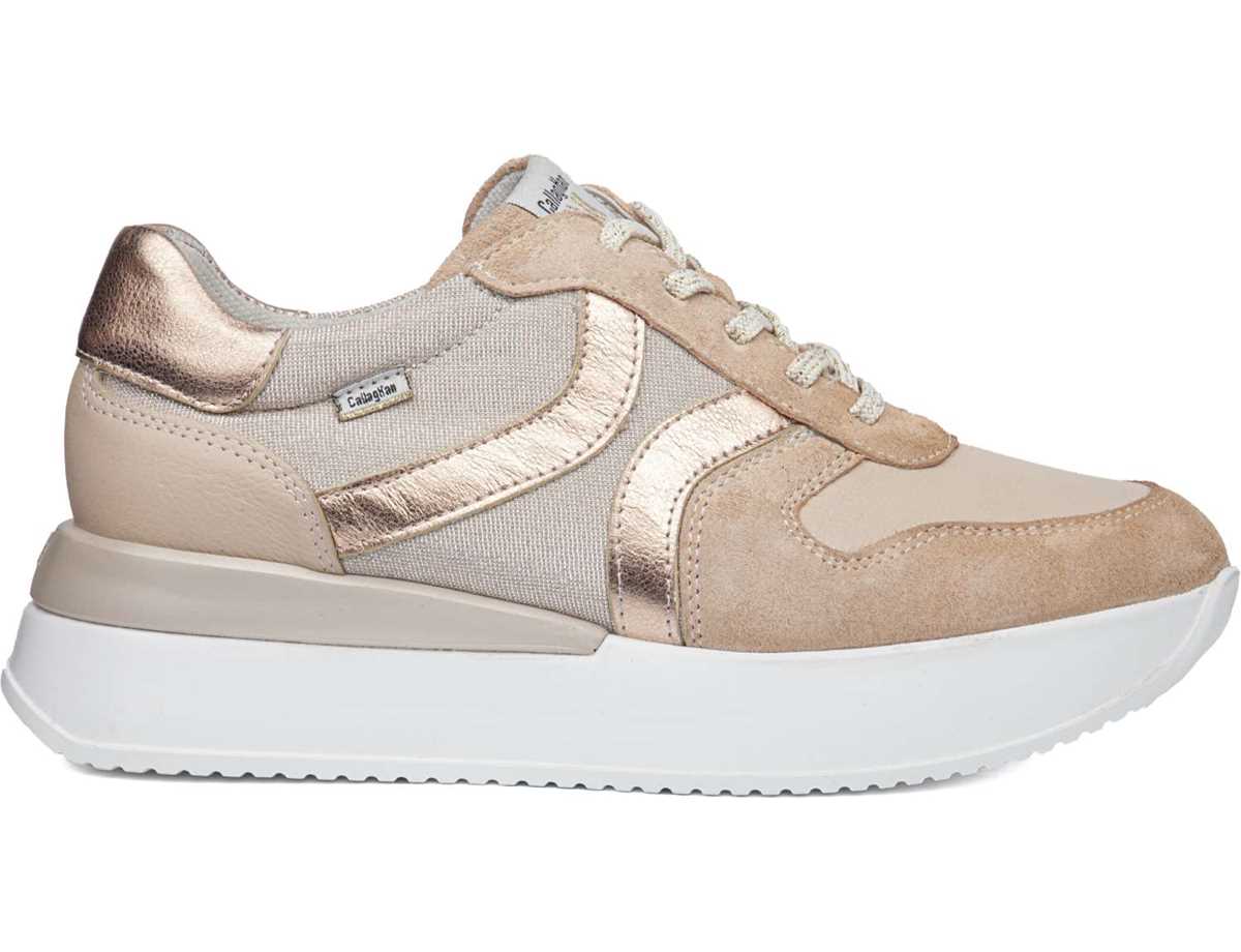 Tenis Callaghan 51204 Dina Mujer Rosas Beige Dorados | ZUC114DQ