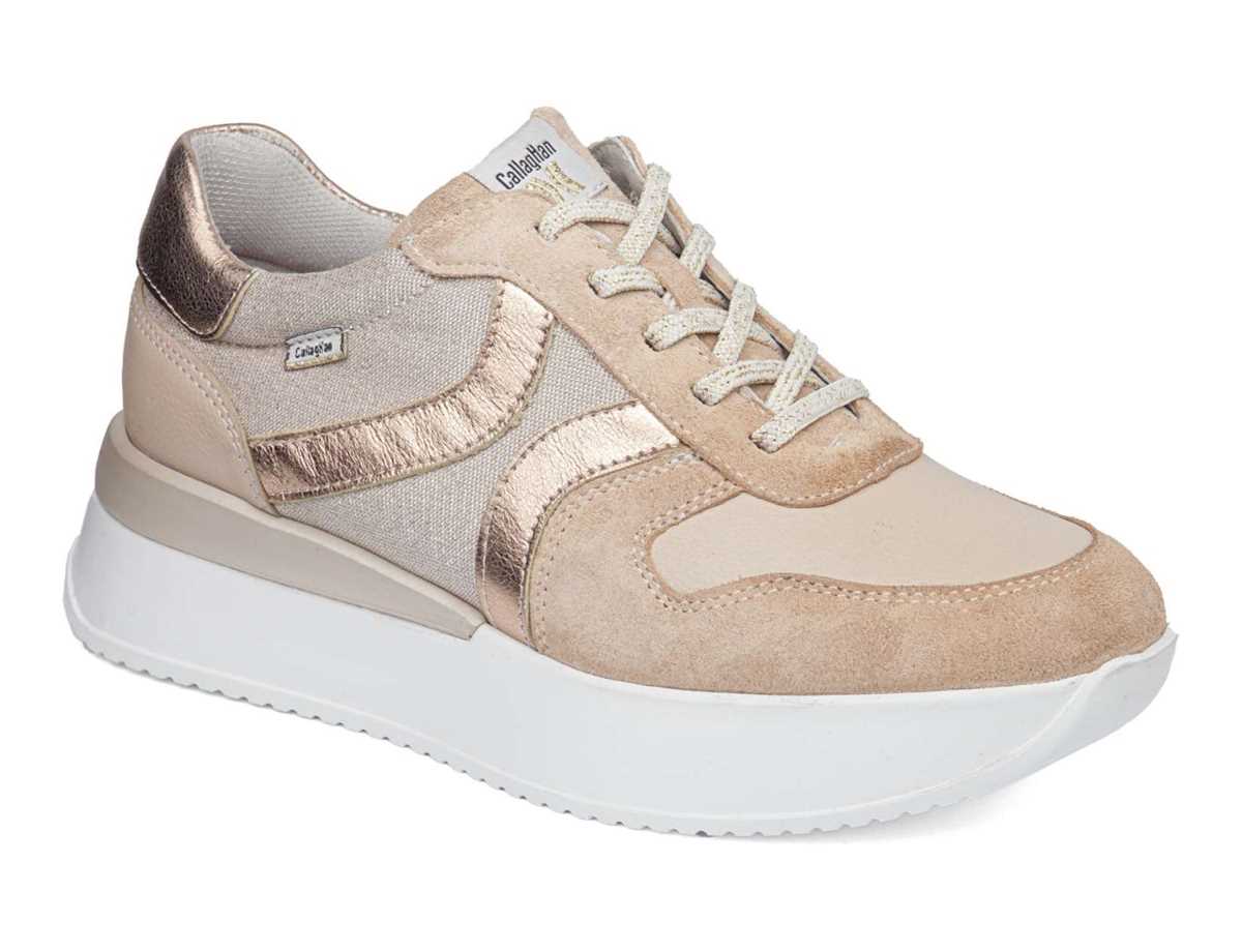 Tenis Callaghan 51204 Dina Mujer Rosas Beige Dorados | ZUC114DQ