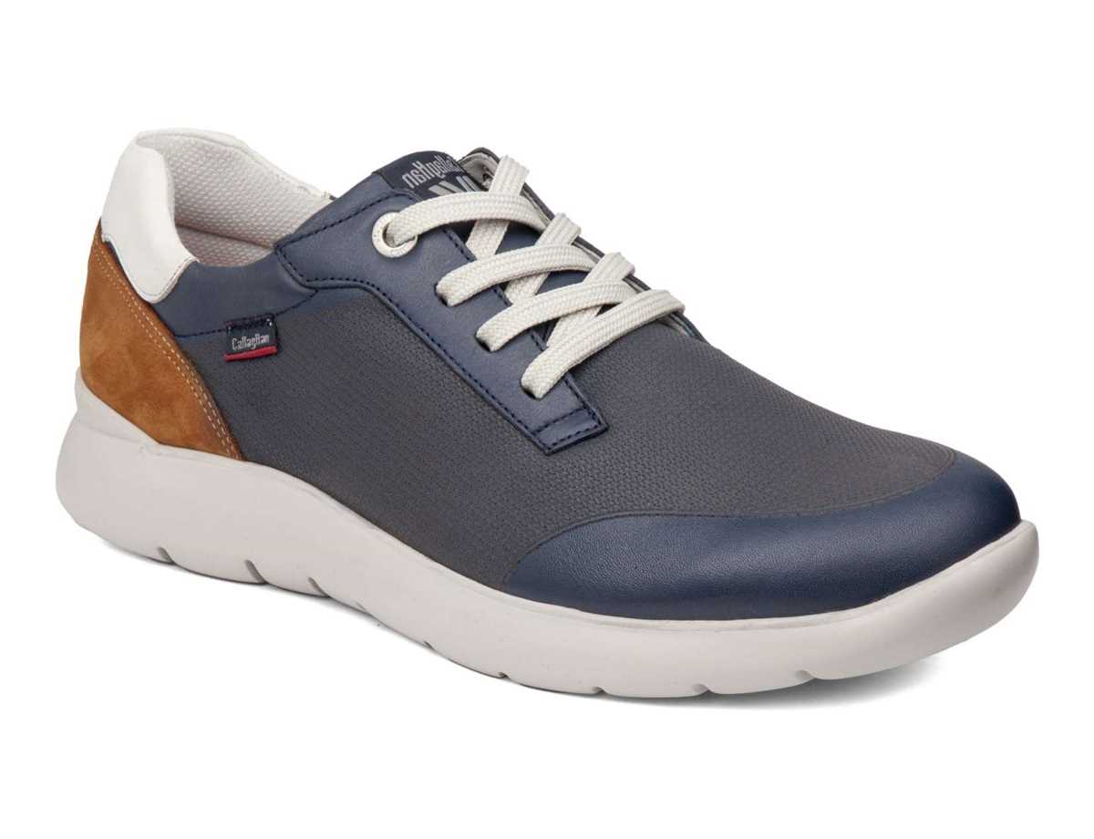 Tenis Callaghan 51308 Nuvole Hombre Azules Marrom Blancos | IJV1942AW