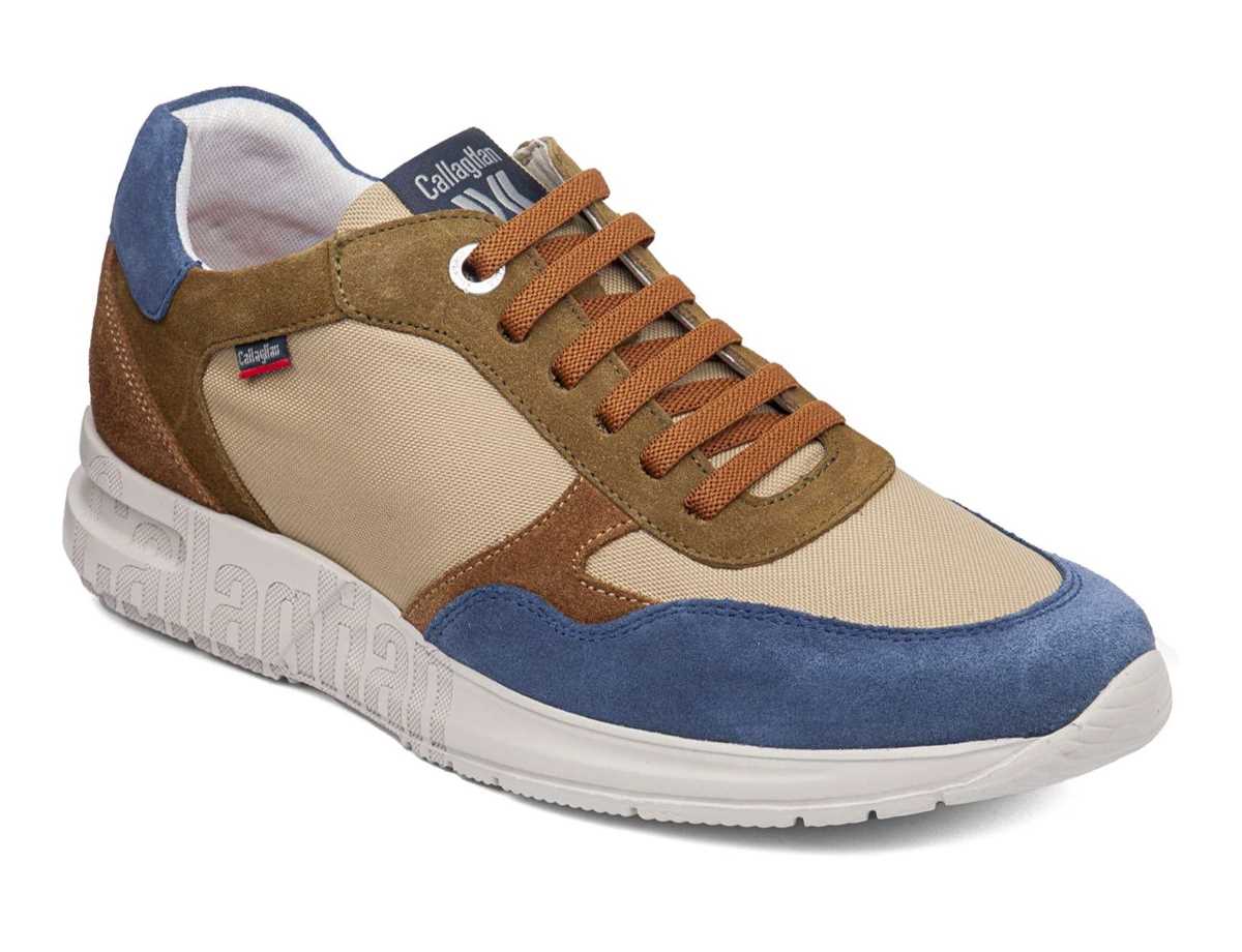 Tenis Callaghan 91324 Goliat S.I.Lase Hombre Azules Beige Verdes | YVO5231UD