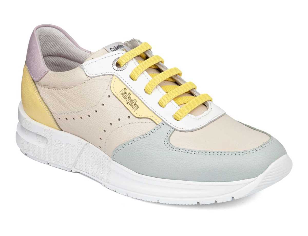 Tenis Callaghan 92120 Dorcas S.I.L Mujer Beige Amarillos Azules | KBQ5938FF