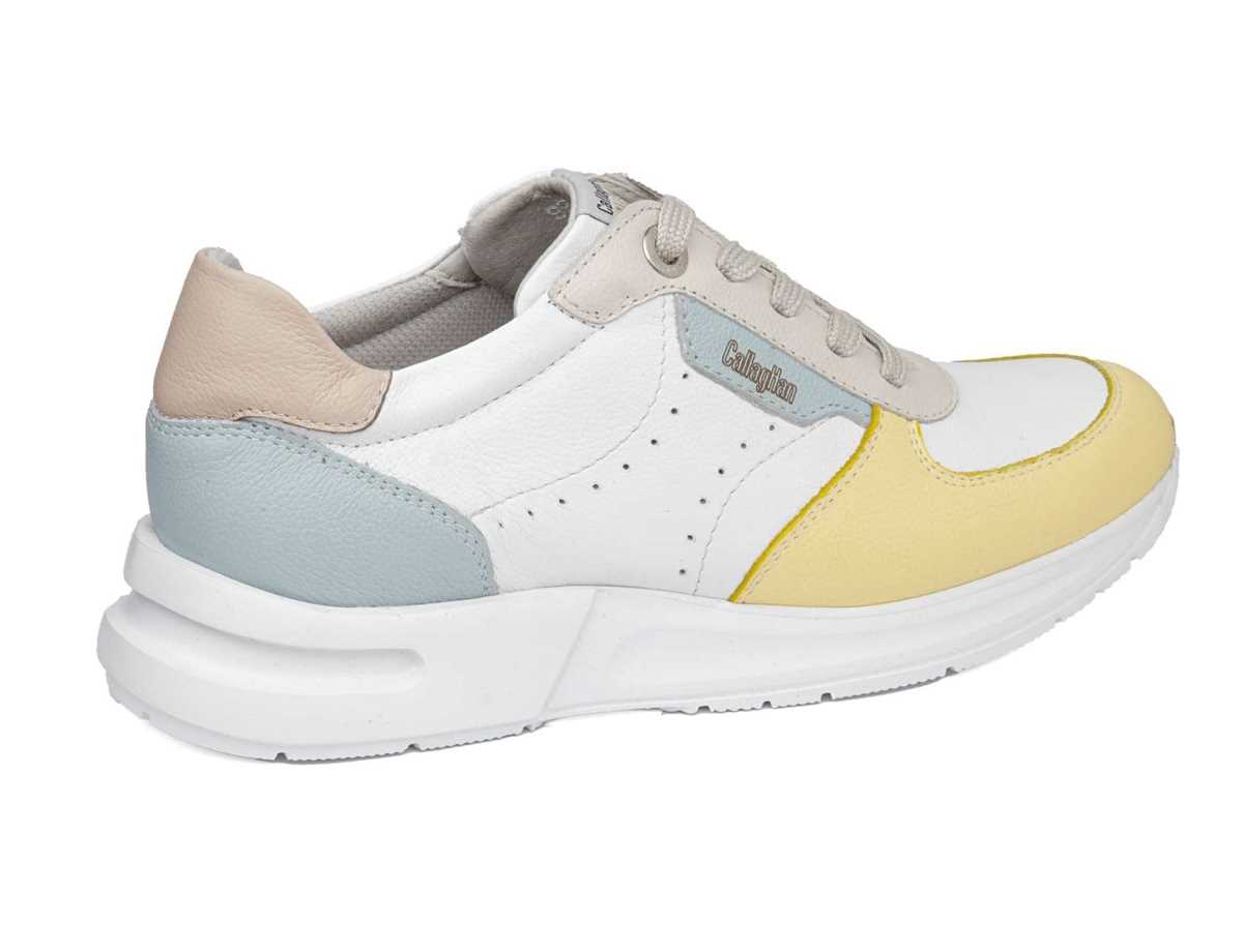 Tenis Callaghan 92120 Dorcas S.I.L Mujer Amarillos Blancos | XVP381MJ