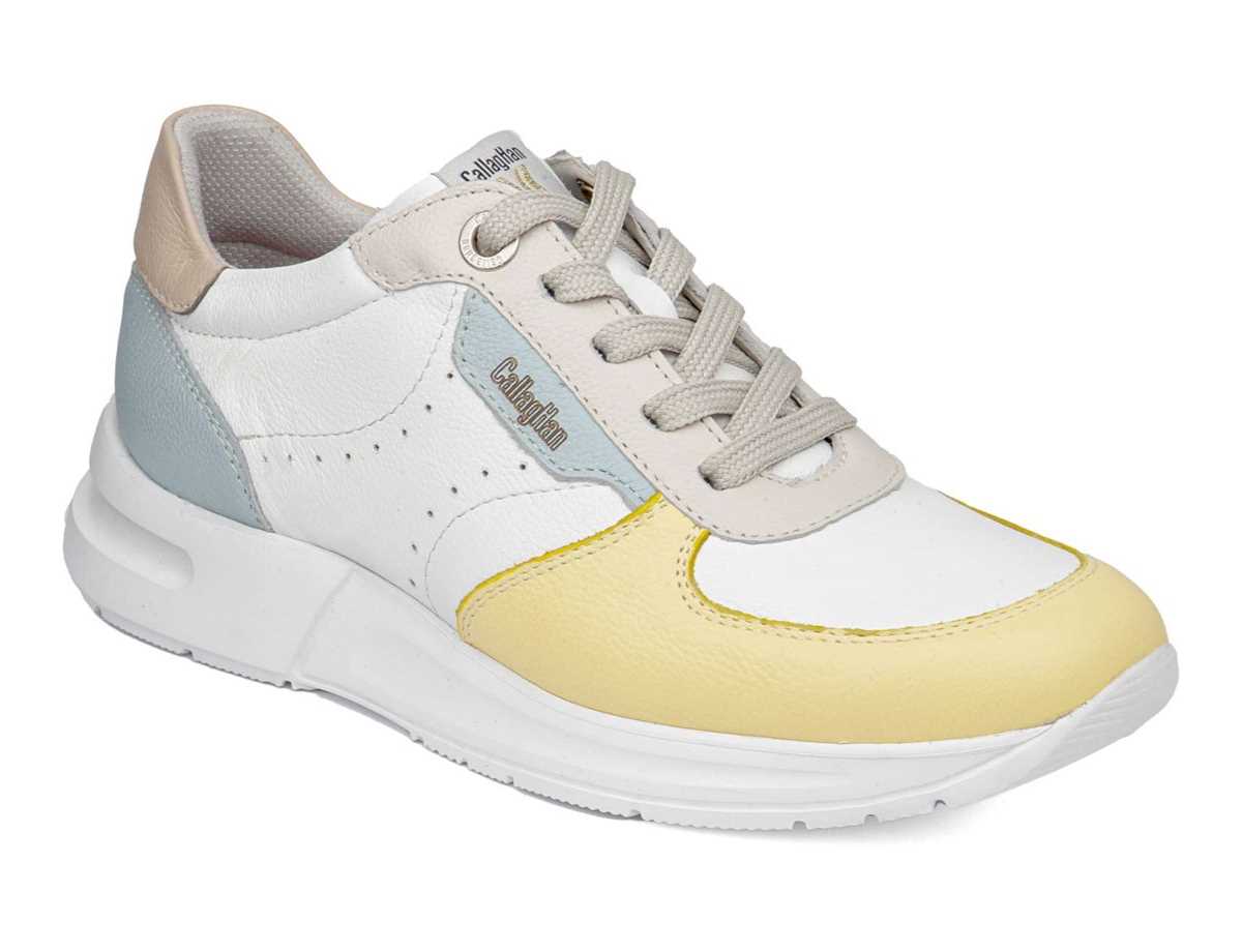 Tenis Callaghan 92120 Dorcas S.I.L Mujer Amarillos Blancos | XVP381MJ