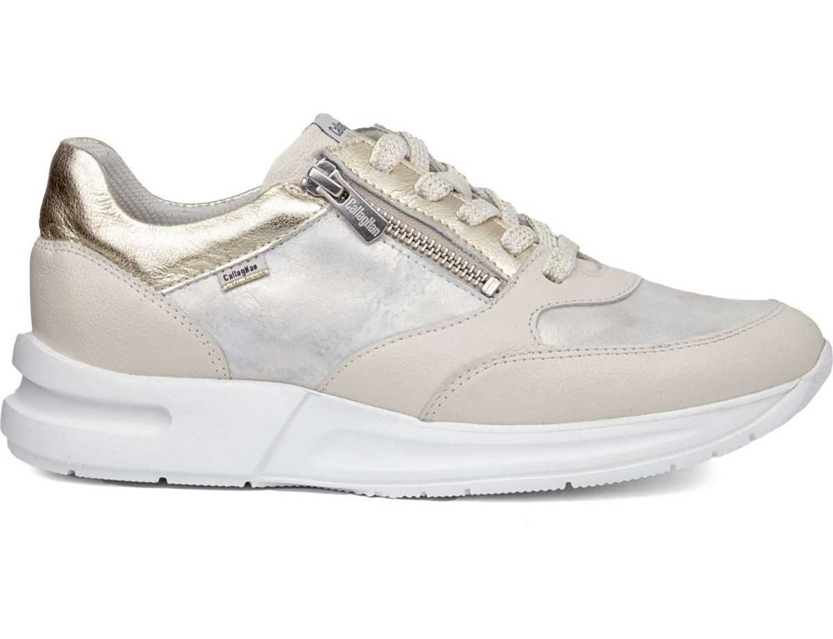 Tenis Callaghan 92121 Dorcas S.I.L Mujer Blancos Beige Dorados | TPE9047KG