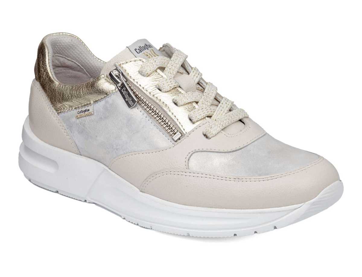 Tenis Callaghan 92121 Dorcas S.I.L Mujer Blancos Beige Dorados | TPE9047KG