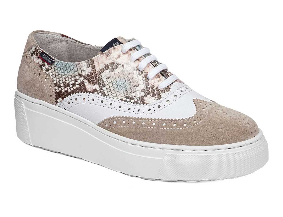 Tenis con Plataforma Callaghan 14926 Moon Line Mujer Beige Blancos | JMC383DA