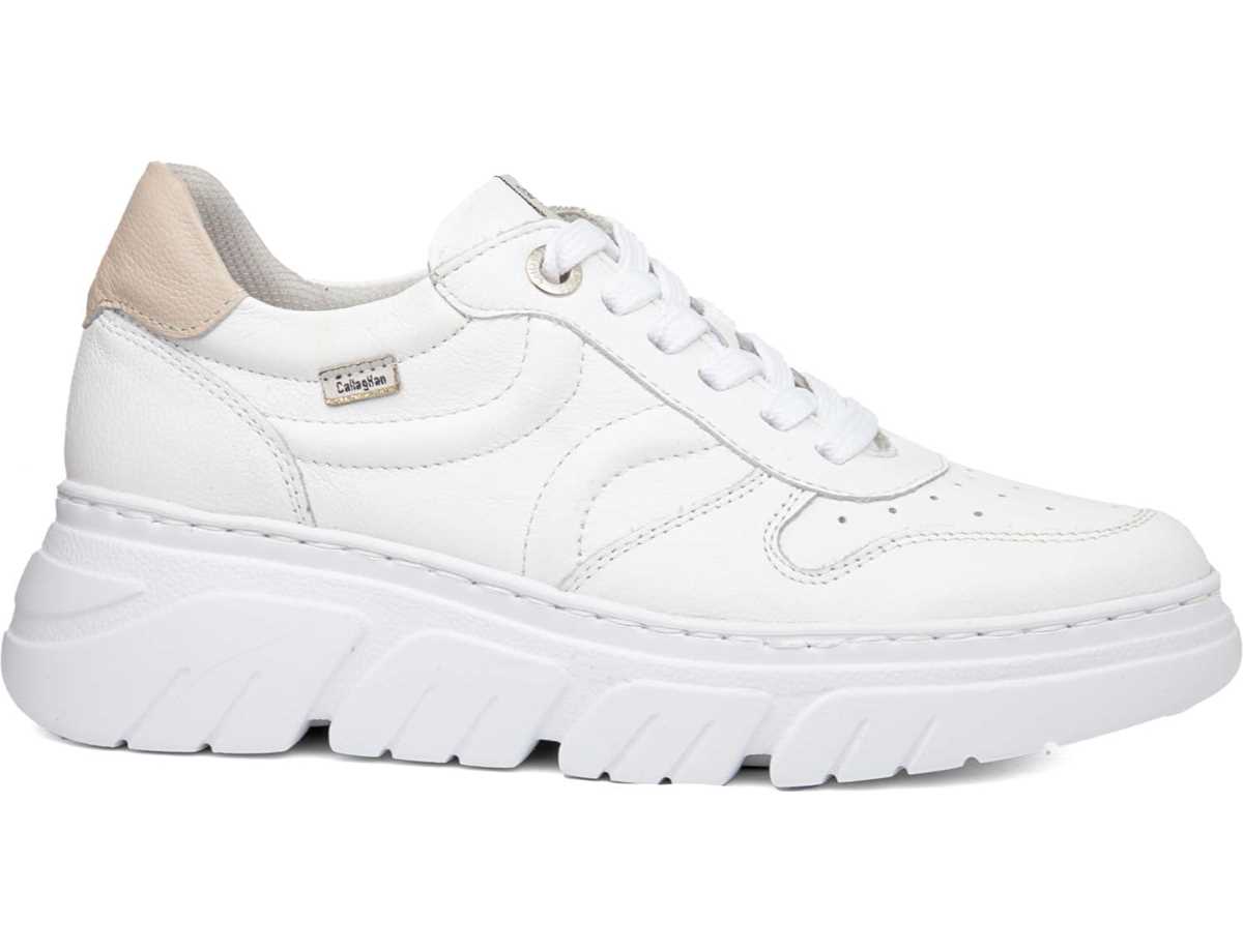 Tenis con Plataforma Callaghan 51806 Baccara Mujer Blancos Rosas | ZCM859BE