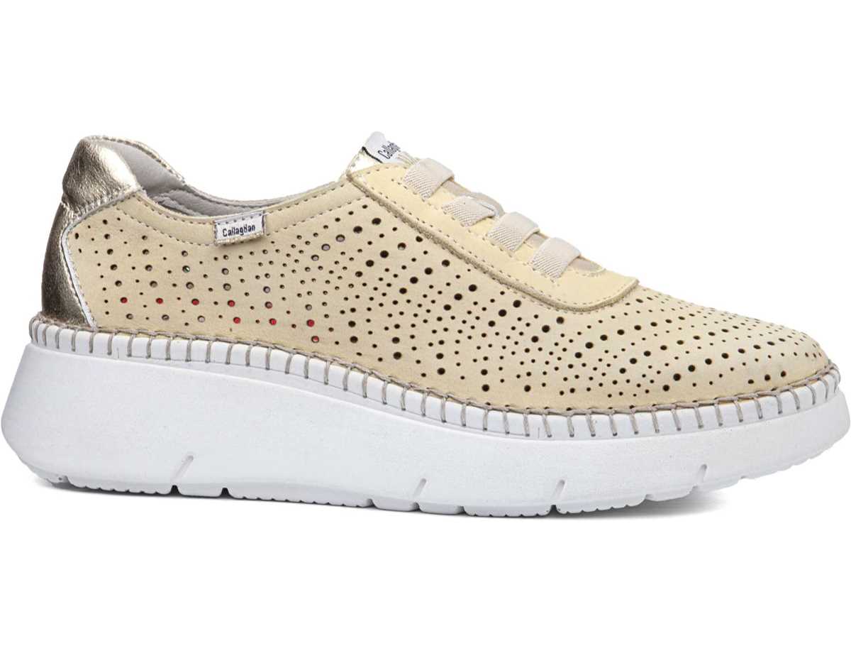 Tenis con Plataforma Callaghan 53600 Circular Sra. Mujer Amarillos Beige | ZSU5754EU