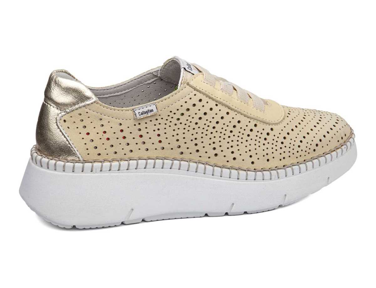 Tenis con Plataforma Callaghan 53600 Circular Sra. Mujer Amarillos Beige | ZSU5754EU