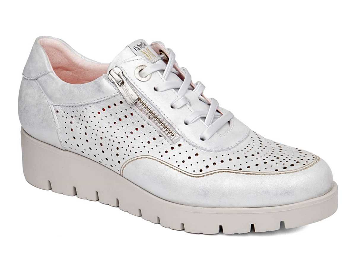 Tenis con Plataforma Callaghan 89894 Haman Mujer Plateados | BUX8143ZN