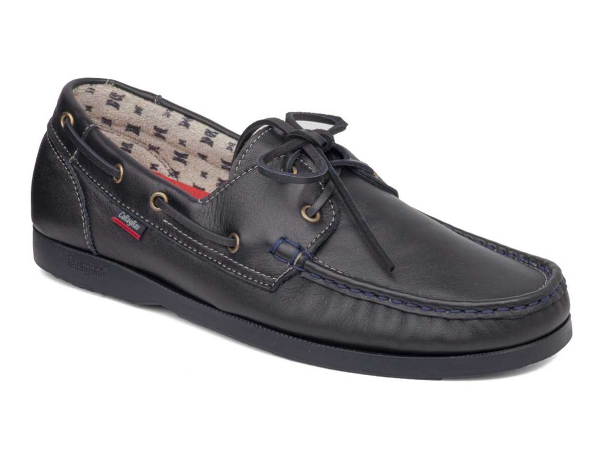 Zapatos del Barco Callaghan 51604 Yate Hombre Negros Azules | XCY2186JZ